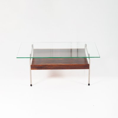 Coffee Table in Metal & Palisander with Glass Top by Fristho, 1960s-QVY-1100331