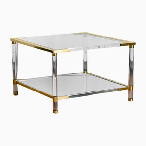 Coffee Table in Methacrylate and Brass, 1970-MNF-1770934