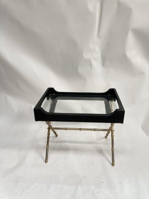 Coffee Table in Sheathed Leather by Jacques Adnet, 1950s-VRR-1718497