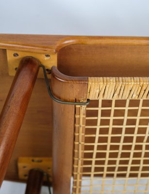 Coffee Table in Teak with Paper Cord Shelf, Denmark, 1960s-UY-1454034