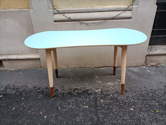 Coffee Table in White Lacquered Wood with Blue Formica Top by Gio Ponti, 1950s-OHK-1787065