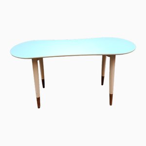 Coffee Table in White Lacquered Wood with Blue Formica Top by Gio Ponti, 1950s-OHK-1787065