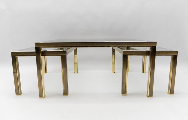 Coffee Table & Nesting Tables from Maison Charles, 1970s, Set of 3-KQB-1768393