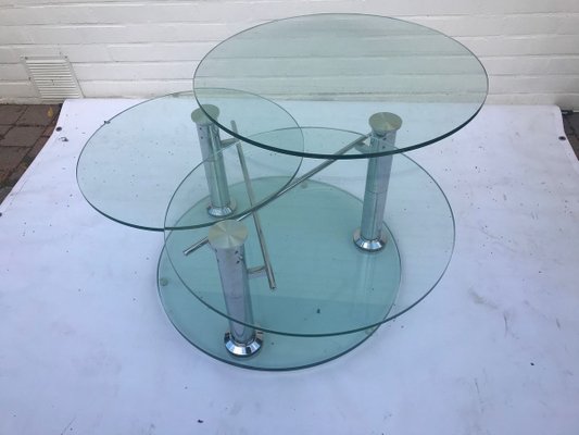 Coffee Table with 3 Removable Glass Shelves, 1980s-XQY-741374