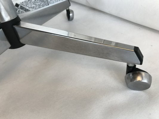 Coffee Table with a Chrome Base and Wheels, 1970s-WQQ-1764629