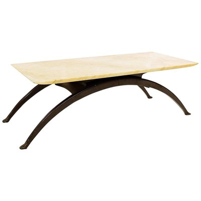 Coffee Table with Arched Legs and Marble-Top-FGA-923879