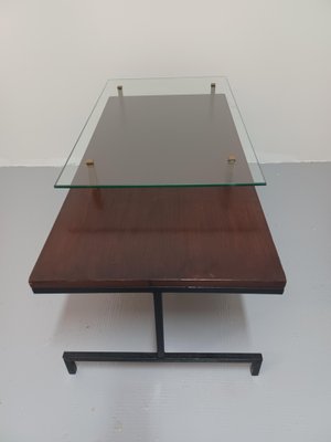 Coffee Table with Glass Top, 1950s-ZQS-1793021