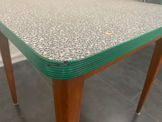 Coffee Table with Green Mosaic Laminate Top, 1950s-IJR-682600