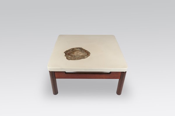 Coffee Table with Inlaid Petrified Wood by Philippe Barbier-NJJ-1260319