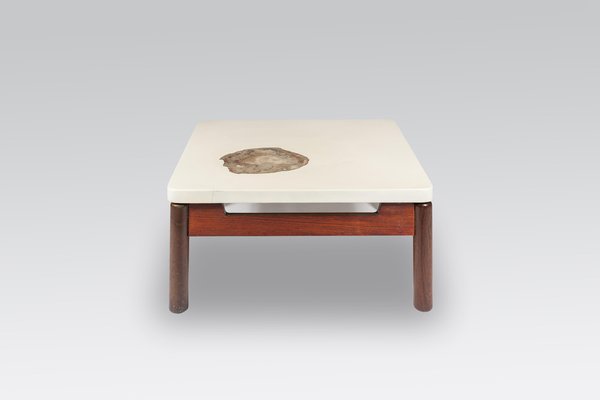 Coffee Table with Inlaid Petrified Wood by Philippe Barbier-NJJ-1260319