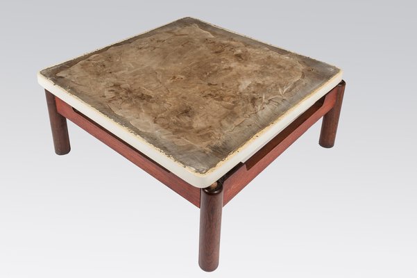 Coffee Table with Inlaid Petrified Wood by Philippe Barbier-NJJ-1260319