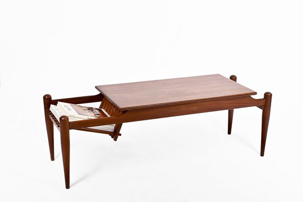 Coffee Table with Magazine Rack in Teak by Ico & Luisa Parisi, Italy, 1960s-JDR-1446871