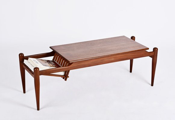 Coffee Table with Magazine Rack in Teak by Ico & Luisa Parisi, Italy, 1960s-JDR-1446871