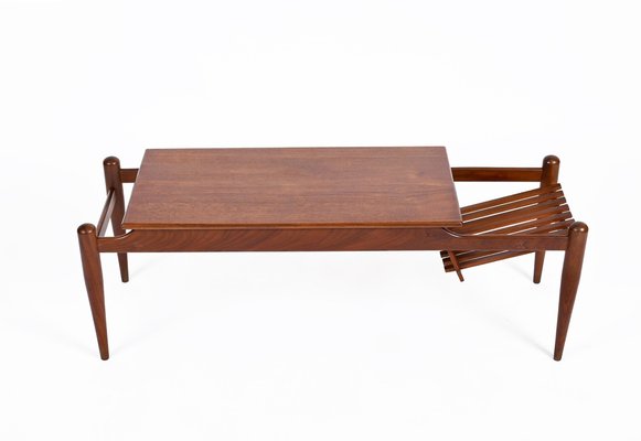 Coffee Table with Magazine Rack in Teak by Ico & Luisa Parisi, Italy, 1960s-JDR-1446871