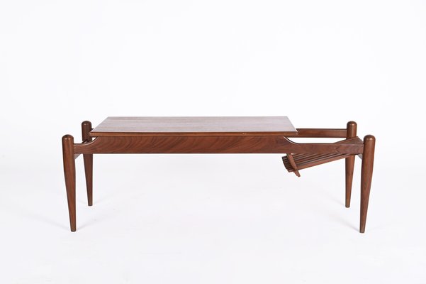 Coffee Table with Magazine Rack in Teak by Ico & Luisa Parisi, Italy, 1960s-JDR-1446871