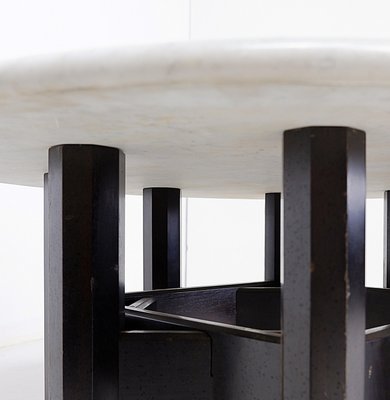 Coffee Table with Round Marble Top by Jan Vlug, Belgium, 1970s-NYF-2024156