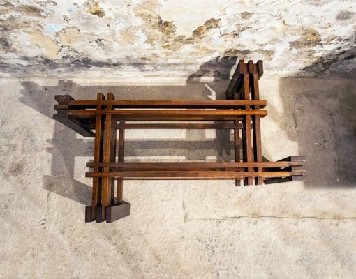 Coffee Table with Wooden Base & Glass Top, Italy, 1950s-VCV-766717