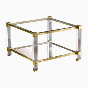 Coffee Tables in Brass and Glass, 1970, Set of 2-MNF-1703218