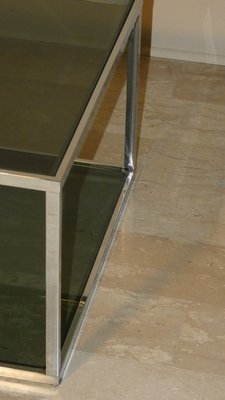 Coffee Tables in Chromed Steel and Glass, Italy, 1970s, Set of 2-ERB-2021065