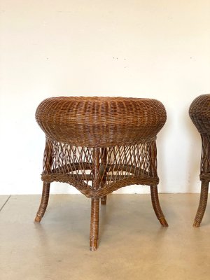 Coffee Tables in Wicker and Bamboo, 1970s, Set of 2-NPC-1069042