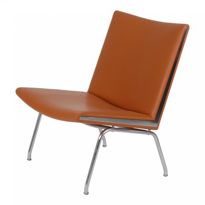 Cognac Bison Leather CH 401 Airport Chair by Hans J. Wegner for Carl Hansen & Søn-MTD-1400538