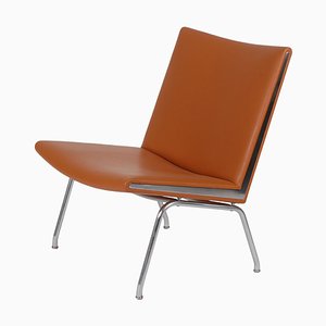 Cognac Bison Leather CH 401 Airport Chair by Hans J. Wegner for Carl Hansen & Søn-MTD-1400538