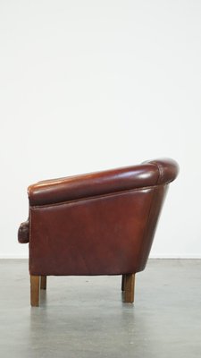 Cognac-Colored Club Chair in Sheep Leather-HPP-2033009