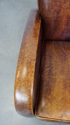 Cognac-Colored Leather Armchair-HPP-2035259