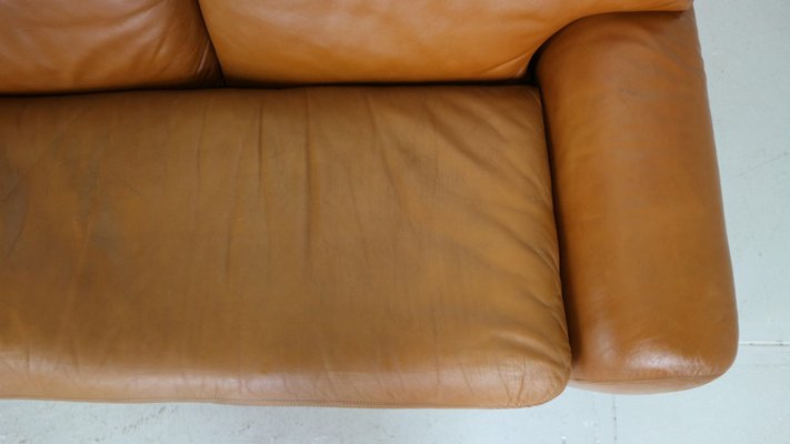 Cognac Leather 2-Seater Bengodi Sofa by Cini Boeri for Arflex, Italy, 1970-DT-2026199