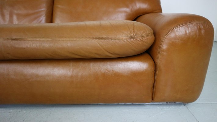 Cognac Leather 2-Seater Bengodi Sofa by Cini Boeri for Arflex, Italy, 1970-DT-2026199