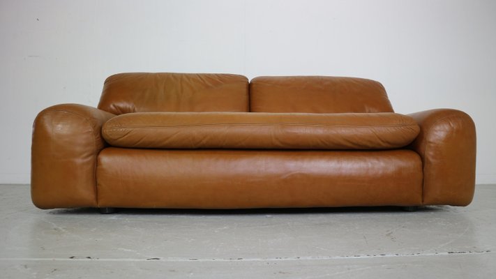 Cognac Leather 2-Seater Bengodi Sofa by Cini Boeri for Arflex, Italy, 1970-DT-2026199