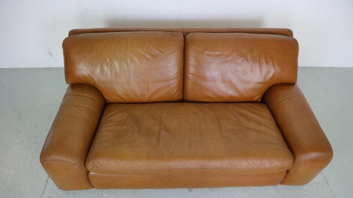 Cognac Leather 2-Seater Bengodi Sofa by Cini Boeri for Arflex, Italy, 1970-DT-2026199