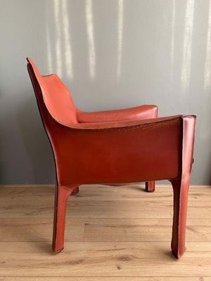 Cognac Leather Cab Lounge Chair by Mario Bellini, 1970s-LL-807323