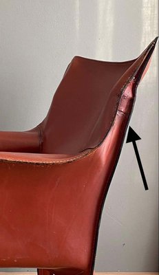 Cognac Leather Cab Lounge Chair by Mario Bellini, 1970s-LL-807323