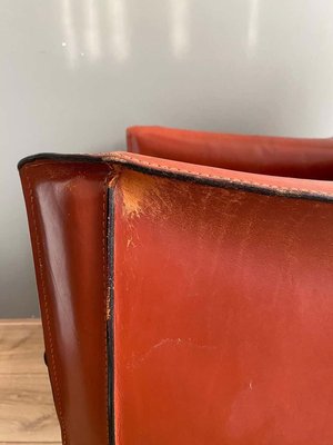 Cognac Leather Cab Lounge Chair by Mario Bellini, 1970s-LL-807323