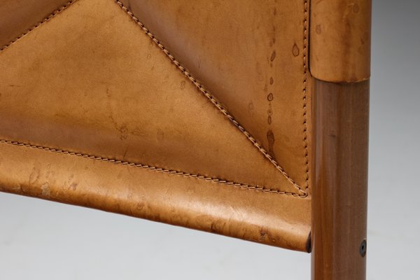 Cognac Leather Dining Chairs, Italy, 1960s-GW-2032159