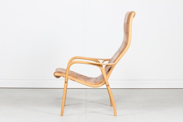 Cognac Leather Lamino Chair by Yngve Ekström for Swedese Möbler, Sweden, 1980s-QQ-1382623