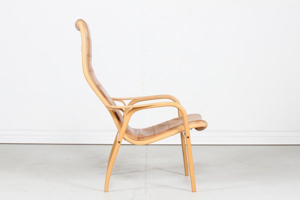 Cognac Leather Lamino Chair by Yngve Ekström for Swedese Möbler, Sweden, 1980s-QQ-1382623