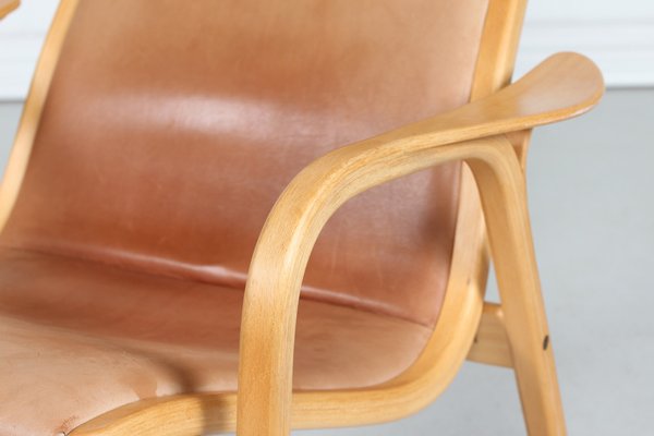 Cognac Leather Lamino Chair by Yngve Ekström for Swedese Möbler, Sweden, 1980s-QQ-1382623