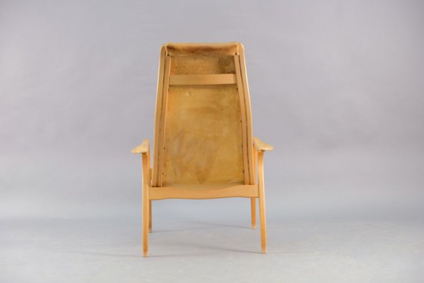 Cognac Leather Lamino Lounge Chair by Yngve Ekström for Swedese, 1960s-CIP-683949