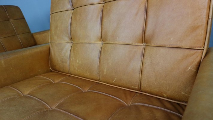 Cognac Leather Lounge Chairs Model 65a by Florence Knoll, 1956, Set of 2-DT-2026206