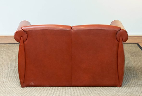 Cognac Leather Modern Two Seater Sofa by Klaus Wettergren, Denmark, 1980s-JE-1331363