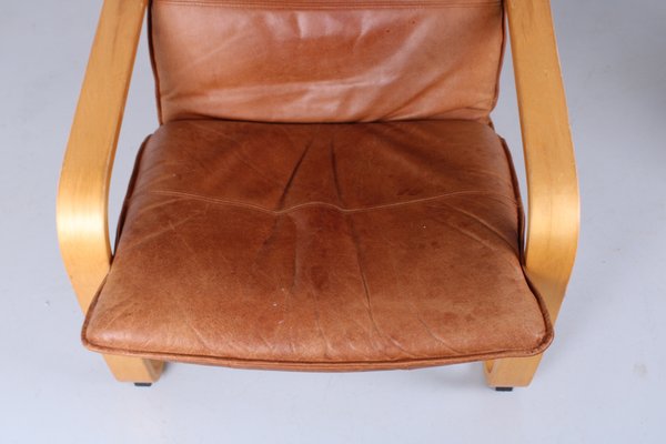 Cognac Leather Points Chair by Noboru Nakamura for Ikea, 1970s-XT-1811918