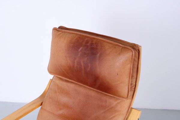 Cognac Leather Points Chair by Noboru Nakamura for Ikea, 1970s-XT-1811918