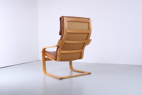 Cognac Leather Points Chair by Noboru Nakamura for Ikea, 1970s-XT-1811918