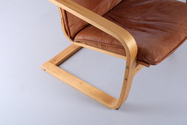 Cognac Leather Points Chair by Noboru Nakamura for Ikea, 1970s-XT-1811918