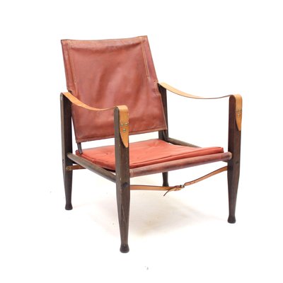 Cognac Leather Safari Chair by Kaare Klint for Ruud Rasmussen, 1960s-KQ-1180192