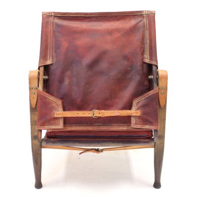 Cognac Leather Safari Chair by Kaare Klint for Ruud Rasmussen, 1960s-KQ-1180192