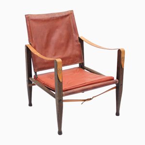 Cognac Leather Safari Chair by Kaare Klint for Ruud Rasmussen, 1960s-KQ-1180192