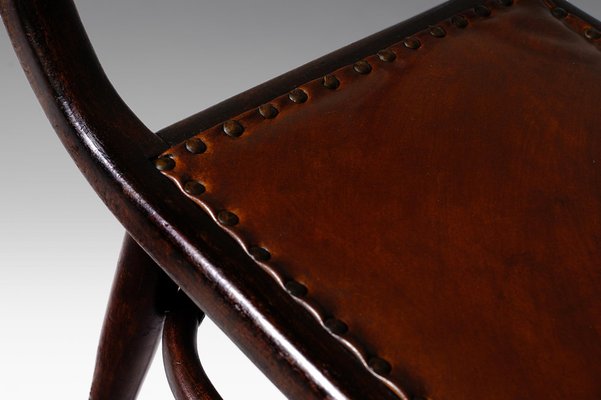 Cognac Leather Side Chair from Thonet, 1900-CO-1222959